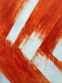 Kwastslag schilderij, schuine banen in Ijs en Vuur