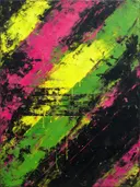 Meswerk schilderij, schuine banen in Neon Nachtclub