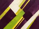 Paletmes abstract schilderij, schuine banen in citroen en lindegroen