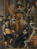 Portretschilderij 'Schutters van Wijk XVIII' naar Govert Flinck