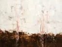 Abstract landschap in sepia en ivoor