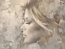 Sepia profielportret van vrouw