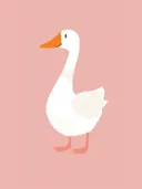 Schilderij van een witte gans voor de kinderkamer