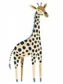 Illustratie van een staande giraffe met vlekkenpatroon