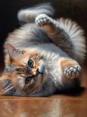 Portret schilderij van een kat
