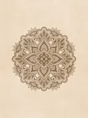 Sepia mandala bloem schilderij met sierlijke details