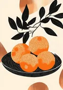 Schilderij van sinaasappels in een kom
