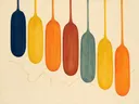 Smeltende kolommen in de stijl Textured Minimalism, in gedurfd marineblauw, mosterdgeel, warm oranje, baksteenrood en petrolblauw