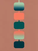 Smeltende kolommen in de stijl Textured Minimalism, in diep zeegroen, petrolblauw en bleek zeeschuim, met een warm koraalrood accent