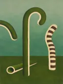 Staande krul in olijf en crème, schilderij van staande krul