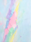 Kwastslag schilderij, steile diagonaal in Snoepjes Pastel