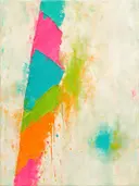 Kwastslag schilderij, steile diagonaal in Tropisch Fruit