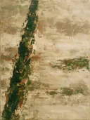 Meswerk schilderij, steile diagonaal in Aardetinten
