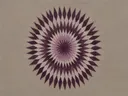Sterburst-mandala in de stijl Modern Bauhaus, in diep aubergine, pruim en verstoft lila, met bleek oestergrijs