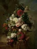Stilleven met bloemen van Harmanus Uppink: stilleven met boeket
