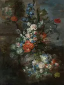 Stilleven met bloemen van Paolo Porpora: stilleven met bloemen