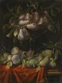 Stilleven met fruit en glazen schalen van Carlo Manieri: stilleven met fruit