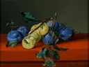Stilleven met pruimen en mirabellen van Leopold Zinnögger: stilleven