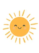 Schilderij van een lachende zon, kinderkamer wanddecoratie