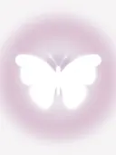 Lichtgevende witte vlinder met lila gloed