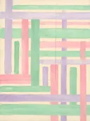 Strepen in de stijl Geometric Earth, in zacht mintgroen, blozend roze, romige crème en bleeklila