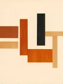 Strepen in de stijl Geometric Earth, in terracotta, roestoranje en romige crème, met een diepzwart accent