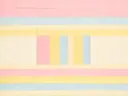 Strepen in de stijl Geometric Earth, in zacht pastelroze, bleek poederblauw, romige crème en zacht pastelgeel