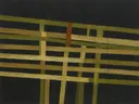 Strepen in de stijl Geometric Earth, in olijfgroen, kaki en bleek zand, met een gebrande sienna als accent