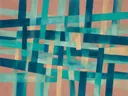 Strepen in de stijl Geometric Earth, in diep zeeblauw, turkoois en bleek aqua, met warm zand