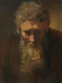 Studiekop van een oude man, Navolger van Rembrandt van Rijn: portret met mannen en baard