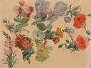 Studies van zomerbloemen van Jacques-Laurent Agasse: stilleven met bloemen