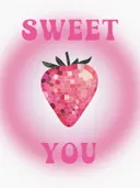 Mozaïek aardbei met tekst sweet you