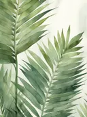 Close-up van een symmetrisch gevormd groen palmblad.
