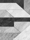 Art deco schilderij met symmetrisch marmeren tangram patroon
