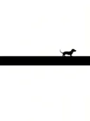 Minimalistisch schilderij van een teckel silhouet