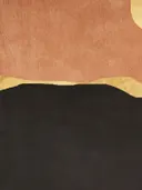 Minimalistisch abstract schilderij met terracotta en zwart kleurvlak