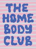 Tekstposter schilderij The Home Body Club op gestreepte achtergrond