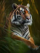 Tijger in gouden avondlicht