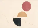 Totem in de stijl Geometric Earth, in verstoft roze en romige crème, met een diepzwart accent