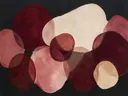 Transparante vlakken in de stijl Organic Geometry, in diep bordeaux, ossenbloed en verstoft roze, met warm beenderwit
