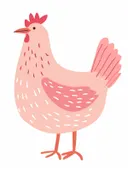 Schilderij van een roze kip voor de kinderkamer