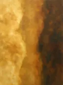 Kleurvelden schilderij, twee vlakken in amberglans
