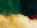 Kleurvelden schilderij, twee vlakken in smaragd en zwart