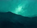 Kwastslag schilderij, twee vlakken in Oceaandiepte