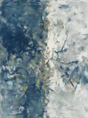 Twee vlakken Zwaai in inkt en steen, action painting schilderij, twee vlakken (sweep)