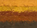 Action painting schilderij, twee vlakken (sweep) in saffraan en roest