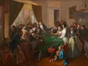 Va banque (Glücksspiel) van Eduard Swoboda: figuren met spelen
