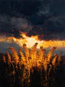 Varen onder een storm in saffraan, schilderij van varen