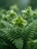 Fotografie van varens in na de regen, frisgroen