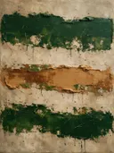 Veeg in aardetinten, kleurvelden schilderij, veeg